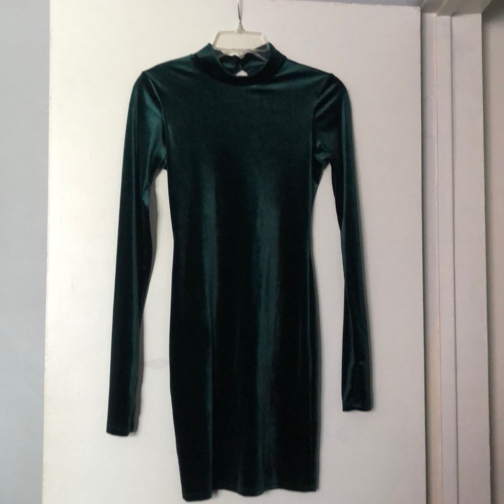 Emerald Green Velvet Dress